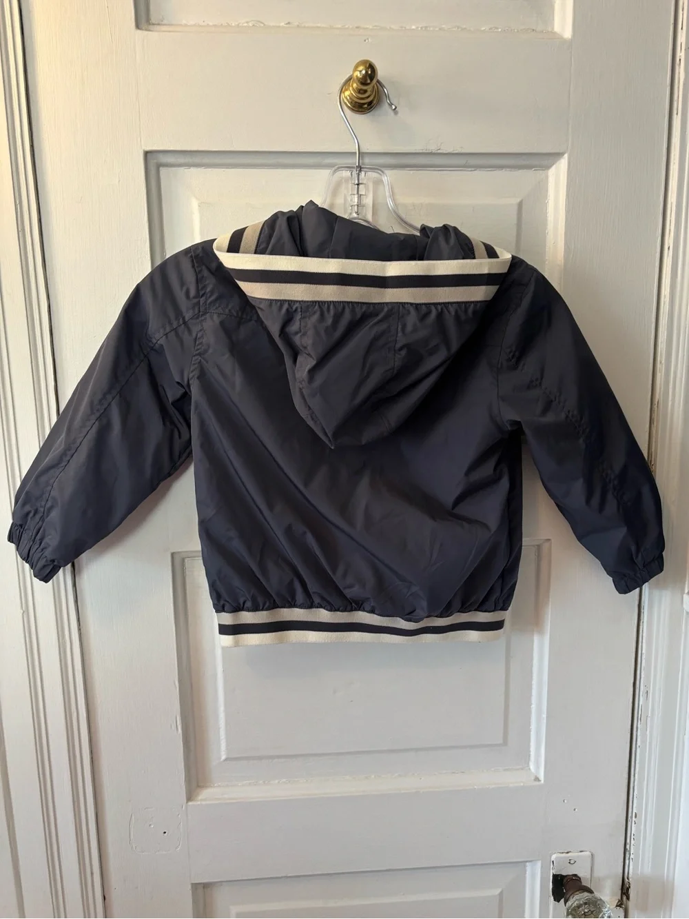 Mayoral Navy Windbreaker Jacket White Full Zip Hooded Classic Preppy SS24